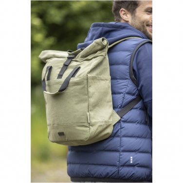 Logo trade promotional products image of: Joey 15” GRS recycled canvas rolltop laptop backpack 15L