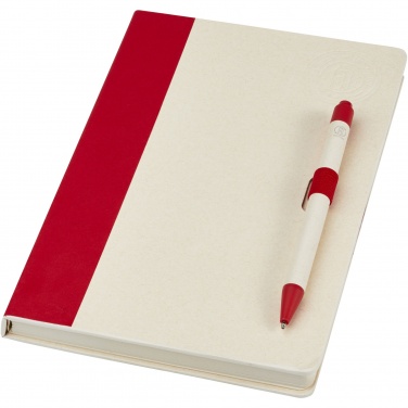 Logo trade business gifts image of: Dairy Dream A5 size reference recycled milk cartons notebook and ballpoint pen set