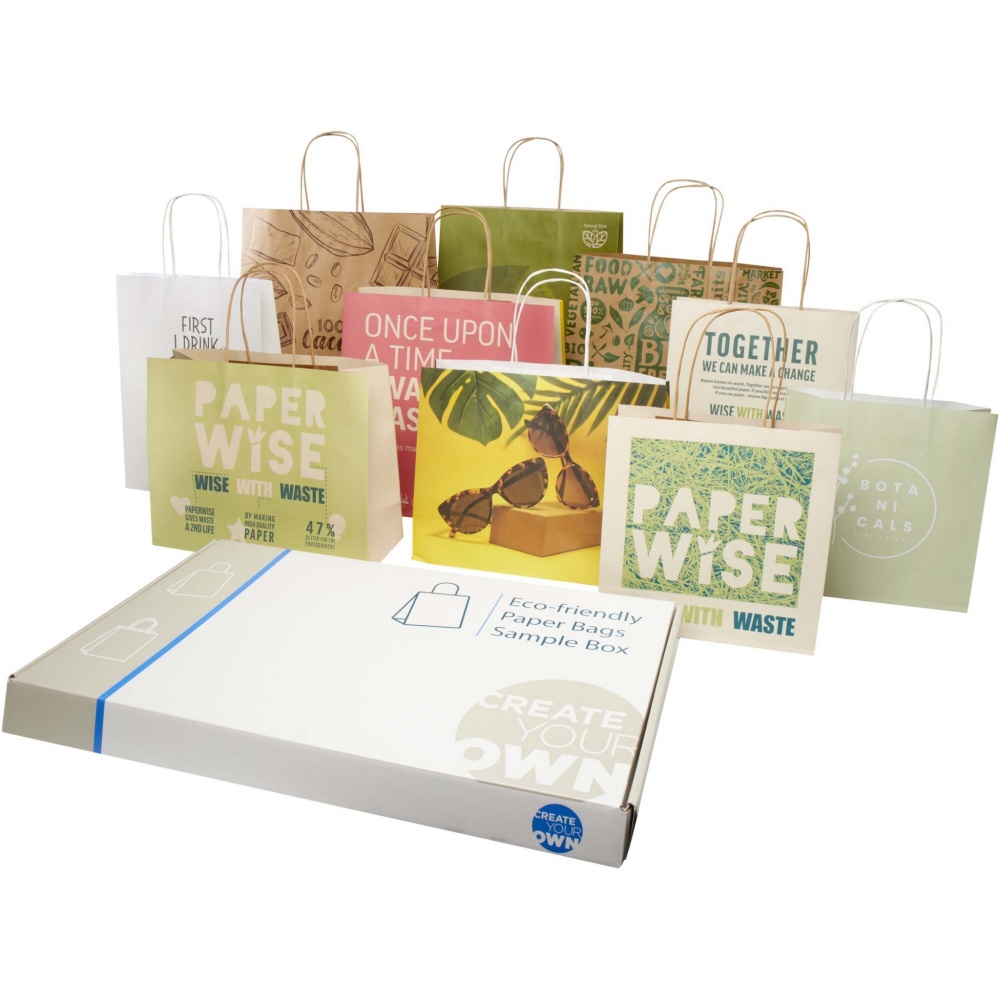 Logo trade corporate gifts image of: Agricultural waste and kraft paper bags sample box