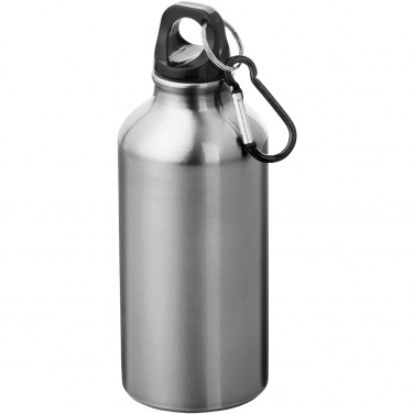 Logo trade promotional product photo of: Oregon 400 ml RCS certified recycled aluminium water bottle with carabiner