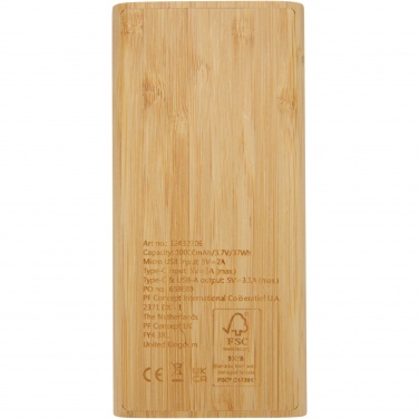 Logo trade promotional gifts image of: Tulda 10.000 mAh bamboo power bank