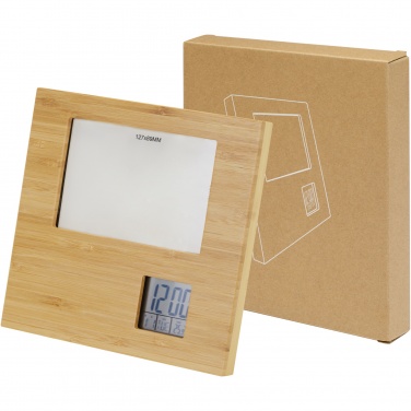 Logo trade promotional products picture of: Sasa bamboo photo frame with thermometer