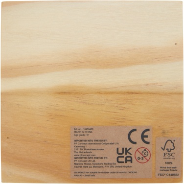 Logo trade promotional gifts image of: Strobus wooden tic-tac-toe game