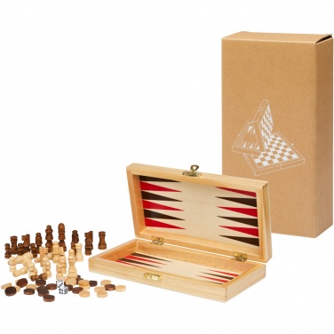 Logo trade promotional gifts picture of: Mugo 3-in-1 wooden game set