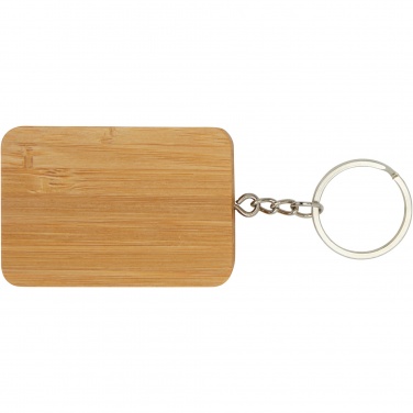 Logo trade promotional gift photo of: Reel 6-in-1 retractable bamboo key ring charging cable