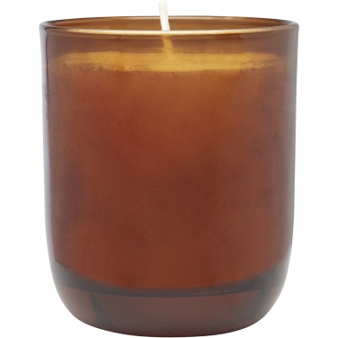 Logo trade promotional items image of: Wellmark Discovery 200 ml hand soap dispenser and 150 g scented candle set - bamboo fragrance