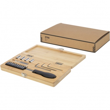 Logo trade promotional giveaways picture of: Rivet 19-piece bamboo/recycled plastic tool set