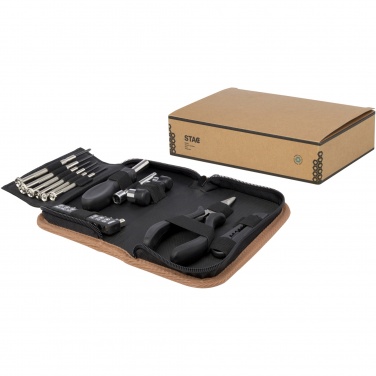 Logo trade corporate gifts picture of: Spike 24-piece RCS recycled plastic tool set with cork pouch