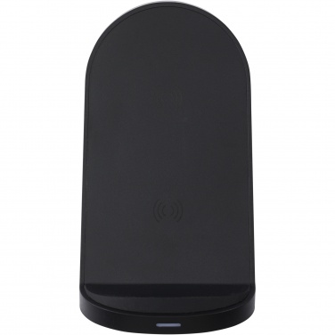 Logo trade promotional products image of: Loop 15W dual coil RCS recycled plastic wireless charging stand