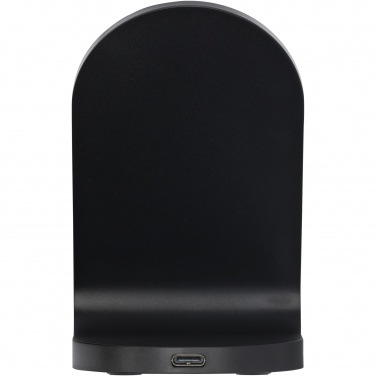 Logo trade corporate gifts image of: Loop 15W dual coil RCS recycled plastic wireless charging stand