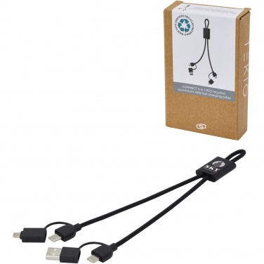 Logotrade promotional product image of: Connect 6-in-1 RCS recycled aluminium 45W quick charge & data transfer cable
