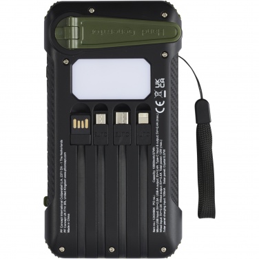 Logotrade promotional items photo of: Soldy 10.000 mAh RCS recycled plastic solar dynamo power bank 