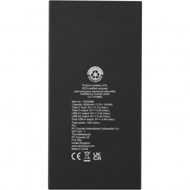 Logotrade corporate gift image of: Connect 5000 mAh recycled aluminium power bank 