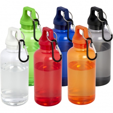 Logo trade advertising products image of: Oregon 400 ml RCS certified recycled plastic water bottle with carabiner