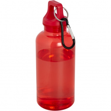 Logotrade promotional merchandise image of: Oregon 400 ml RCS certified recycled plastic water bottle with carabiner