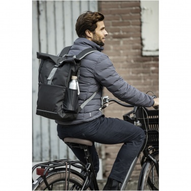 Logotrade advertising product picture of: Aqua 15" GRS recycled water resistant roll-top bike bag 20L