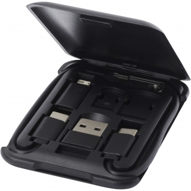 Logo trade advertising product photo of: Savvy recycled plastic modular charging cable with phone holder