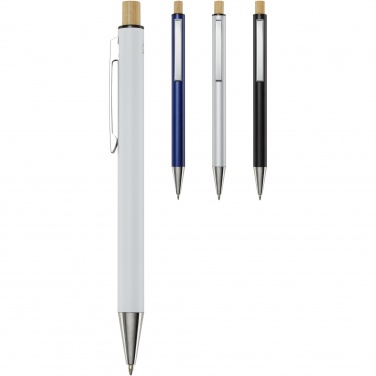 Logo trade corporate gifts picture of: Cyrus recycled aluminium ballpoint pen (blue ink)