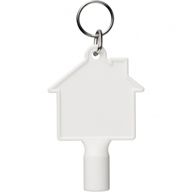 Logo trade promotional giveaway photo of: Maximilian house-shaped recycled utility key keychain