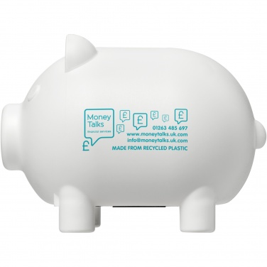 Logo trade promotional items picture of: Oink recycled plastic piggy bank