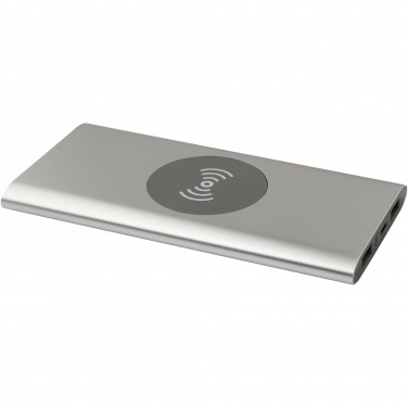 Logo trade promotional merchandise picture of: Juice 8000 mAh Type-C recycled aluminium wireless power bank
