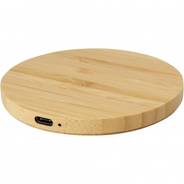 Logo trade promotional items picture of: Essence 15W bamboo wireless charging pad