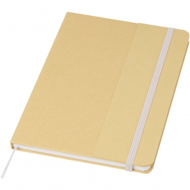 Logo trade promotional product photo of: Nelida A5 recycled cardboard hard cover notebook