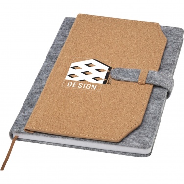 Logo trade promotional items image of: Viviana A5 recycled felt and cork notebook