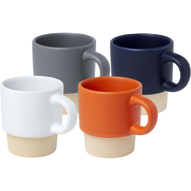 Logo trade promotional giveaway photo of: Olympia 130 ml stackable expresso cup with clay bottom