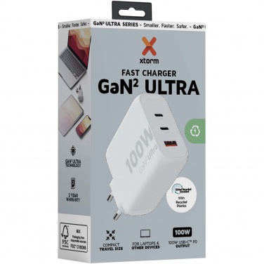 Logo trade advertising products picture of: Xtorm XEC100 GaN² Ultra 100W wall charger