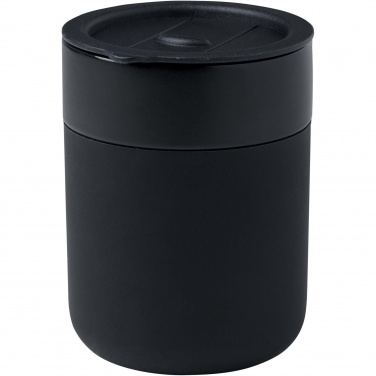 Logo trade promotional gift photo of: Java 330 ml ceramic tumbler with silicone wrap and plastic lid