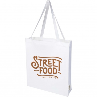 Logo trade promotional gift photo of: Madras 140 g/m² GRS recycled cotton gusset tote bag