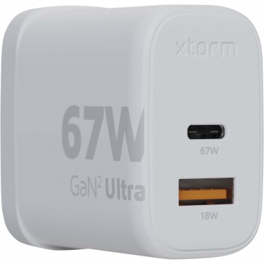 Logo trade promotional merchandise picture of: Xtorm XEC067G GaN² Ultra 67W wall charger - UK plug