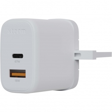 Logo trade promotional merchandise picture of: Xtorm XEC067G GaN² Ultra 67W wall charger - UK plug