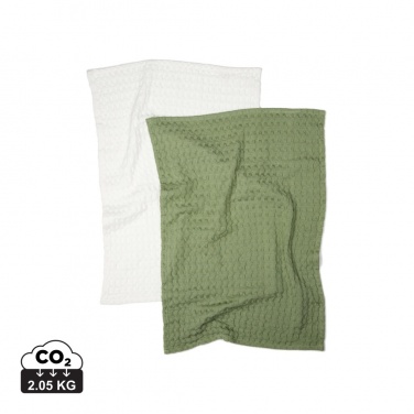 Logotrade promotional merchandise photo of: VINGA Cromer waffle kitchen towel, 2 pcs