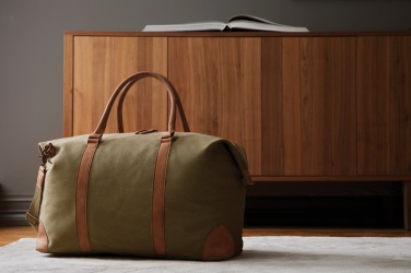 Logo trade corporate gifts image of: VINGA Bosler RCS recycled canvas weekend bag