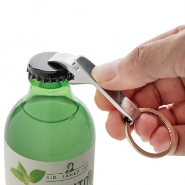 Logo trade promotional giveaways picture of: RCS recycled zinc alloy bottle opener keychain