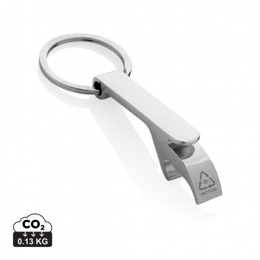 Logotrade promotional merchandise picture of: RCS recycled zinc alloy bottle opener keychain