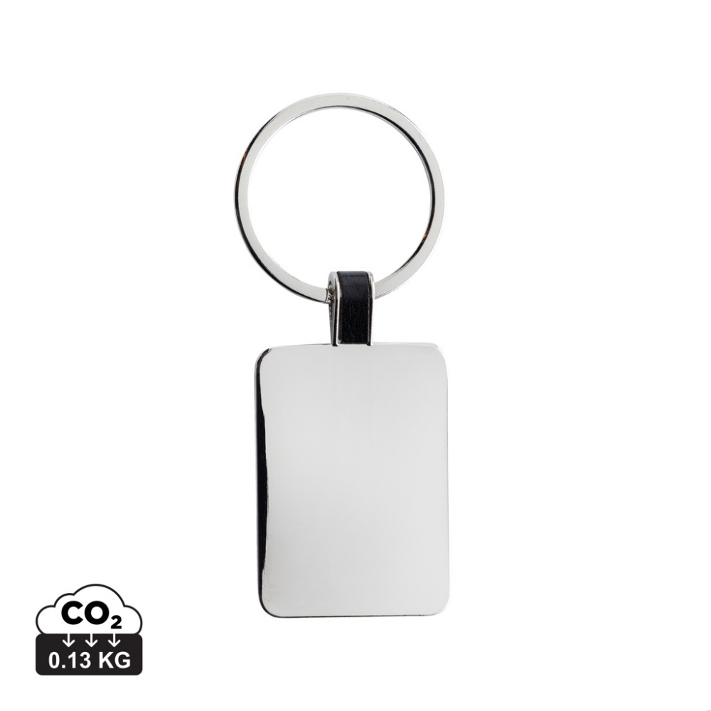 Logo trade business gift photo of: RCS recycled zinc alloy rectangle keyring