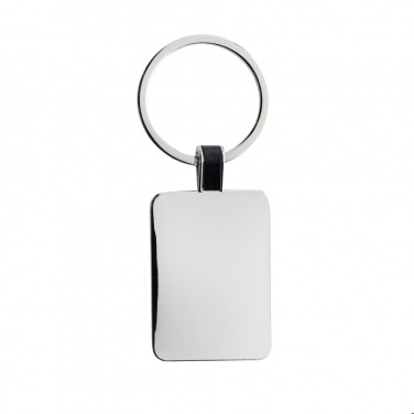 Logo trade promotional merchandise photo of: RCS recycled zinc alloy rectangle keyring
