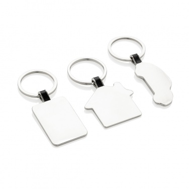 Logo trade advertising products picture of: RCS recycled zinc alloy rectangle keyring