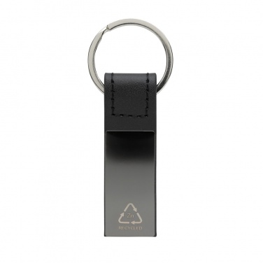 Logotrade business gift image of: Luxury PU keychain RCS recycled zinc alloy