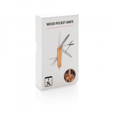 Logo trade promotional giveaways image of: Wood pocket knife
