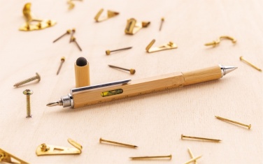 Logo trade promotional product photo of: Bamboo 5-in-1 toolpen