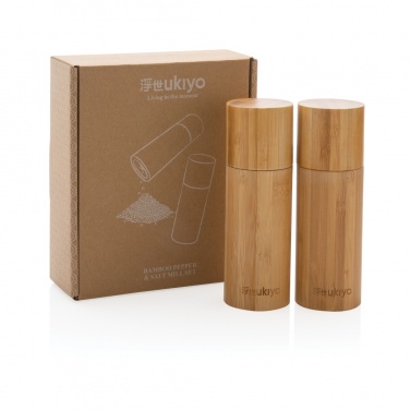 Logotrade promotional product image of: Ukiyo bamboo salt and pepper mill set
