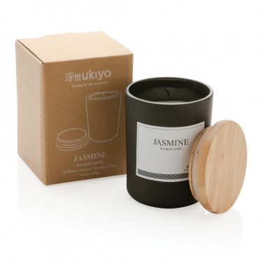Logo trade promotional merchandise picture of: Ukiyo deluxe scented candle with bamboo lid