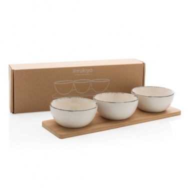Logotrade promotional items photo of: Ukiyo 3pc serving bowl set with bamboo tray