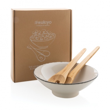 Logo trade promotional merchandise image of: Ukiyo salad bowl with bamboo salad server
