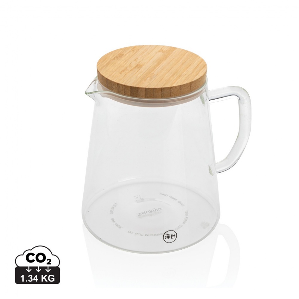 Logotrade promotional giveaway picture of: Ukiyo borosilicate glass carafe with bamboo lid 1.2L