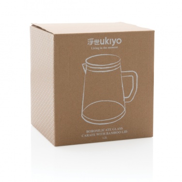 Logotrade promotional giveaways photo of: Ukiyo borosilicate glass carafe with bamboo lid 1.2L